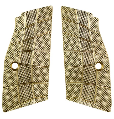 Przejdź do produktu LOK Grips Palm Swell Gridlok Solid Brass - Mosiężne okładziny chwytu CZ Shadow 1/2 | Tactical Sport | TS | 75 | SP-01 | Krótkie