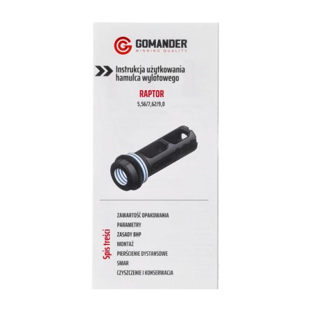 Instrukcja obsługi hamulca wylotowego Gomander Raptor 9 mm