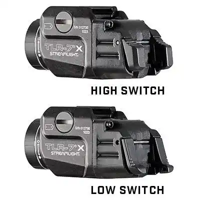 Latarka taktyczna Streamlight TLR-7 X USB - 500 lm. Prezentacja montażu włączników - niskiego i wysokiego.