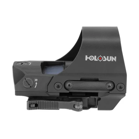 HS510C - kolimator otwarty Holosun. Prawa strona z dźwignią szybkiego montażu QD na szynę picatinny.