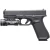 Streamlight_TLR-1_HL-X_USB z niskimi włącznikami, zamontowana na pistolecie Glock - prawa strona.
