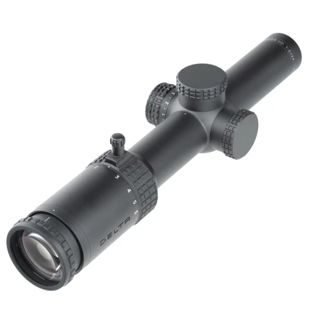 Luneta Delta Stryker HD 1-6x24 DSMR od strony okularu z dźwignią throw lever.