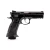 Ultimate Magwell Eemann Tech w kolorze czarnym zamontowany na pistolecie CZ SP-01 Shadow. Prawa strona.
