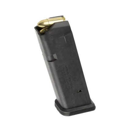 Magazynek Magpul Pmag 17 GL9 do Glock - załadowany na białym tle.