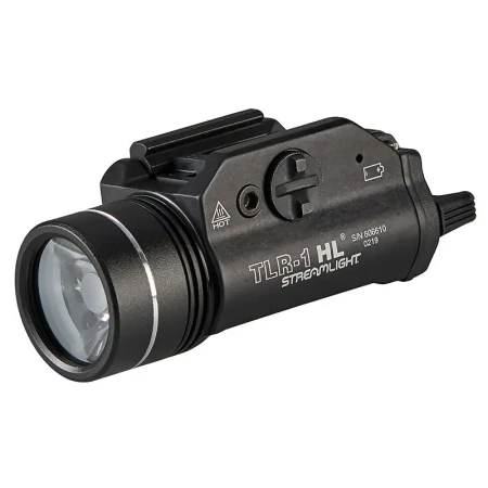 Latarka pistoletowa Streamlight TLR-1 HL na białym tle.