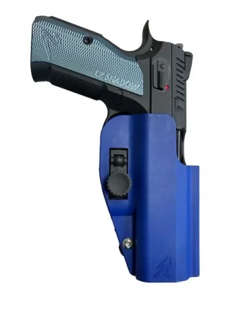Niebieska kabura DAA Max z pistoletem CZ Shadow 2.