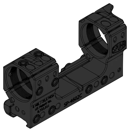 Rysunek techniczny montażu lunety SPUHR SP-4602C.