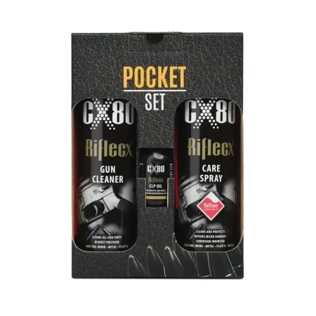 RifleCX - Zestaw do czyszczenia Pocket Set w opakowaniu fabrycznym - widok z przodu.