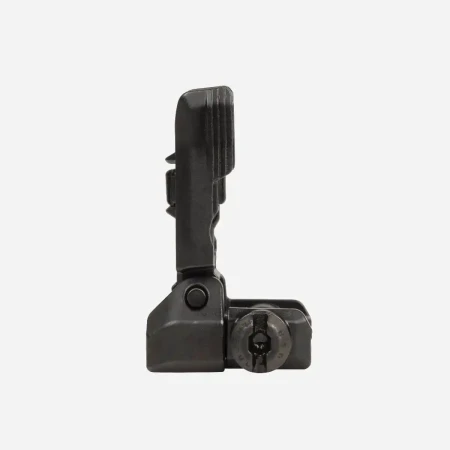 Magpul MBUS Pro Front Sight – stalowa składana muszka celownicza AR15 w pozycji rozłożonej. Widok z boku.