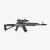Magazynek Magpul PMAG 20 MOE Czarny – załadowany w karabinku AK47/AKM 7.62x39mm wyposażonym w lunetę LPVO.