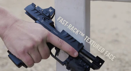 Vortex Defender ST 6 MOA - prezentacja wykorzystania tekstury Fast Rack na przedniej ściance kolimatora.