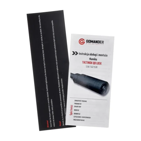 Instrukcja tłumika Gomander TACTINOX QD-LOCK L 5.56 mm.