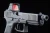 Holosun 407 Comp Green Dot 6 MOA na pistolecie Glock z płytką montażową MOS.