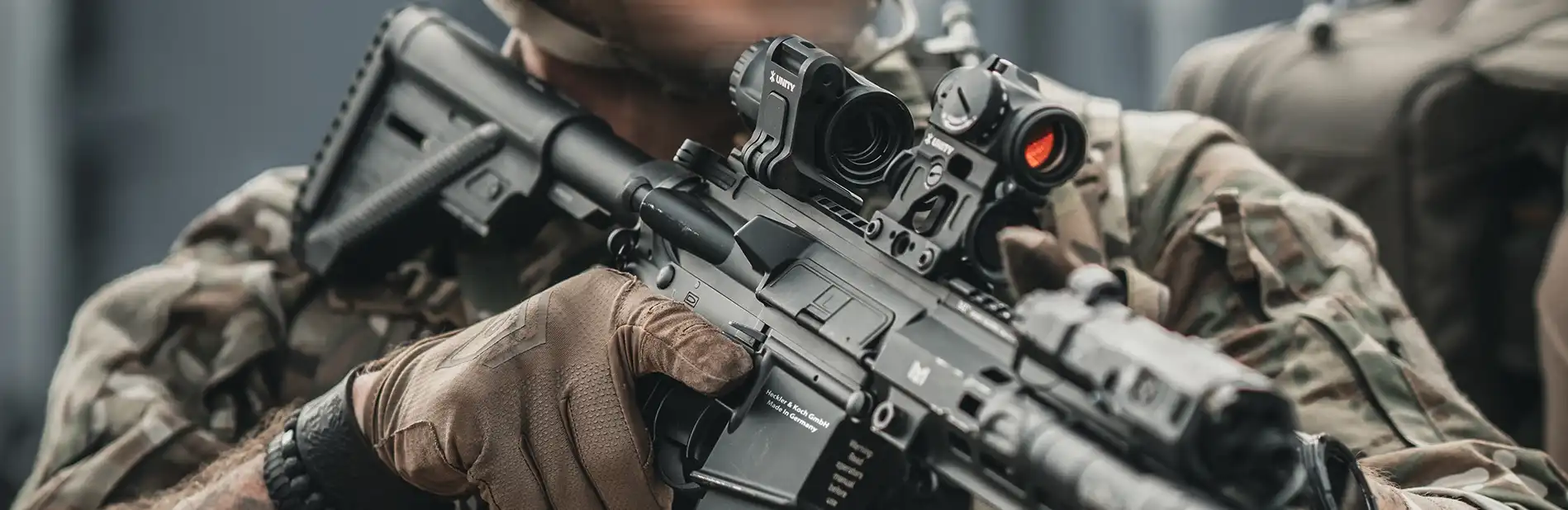 Unity Tactical FAST Micro Footprint - podwyższony montaż kolimatora na karabinku HK.