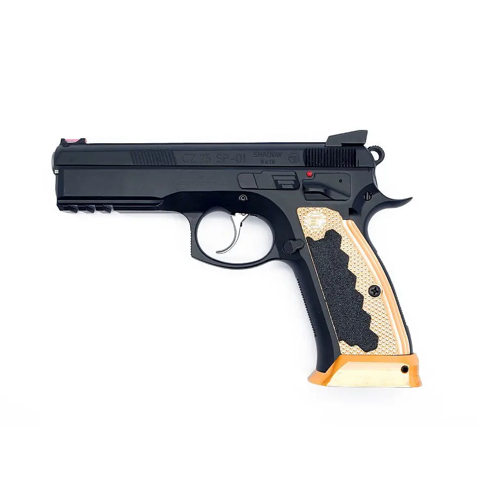 Lejek mosiężny zamontowany na CZ SP-01 Shadow.
