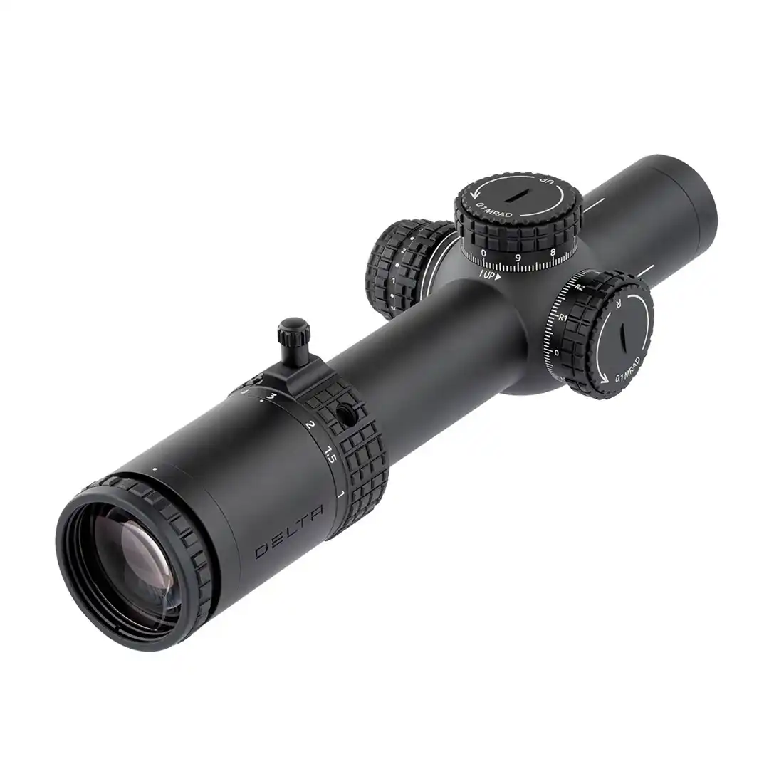 Luneta Delta Stryker HD 1-10 x 28 FFP od strony okularu z wieżyczkami