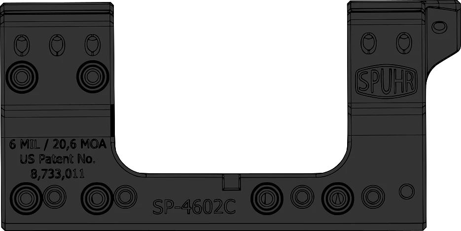 Rysunek techniczny montażu lunety SPUHR SP-4602C.