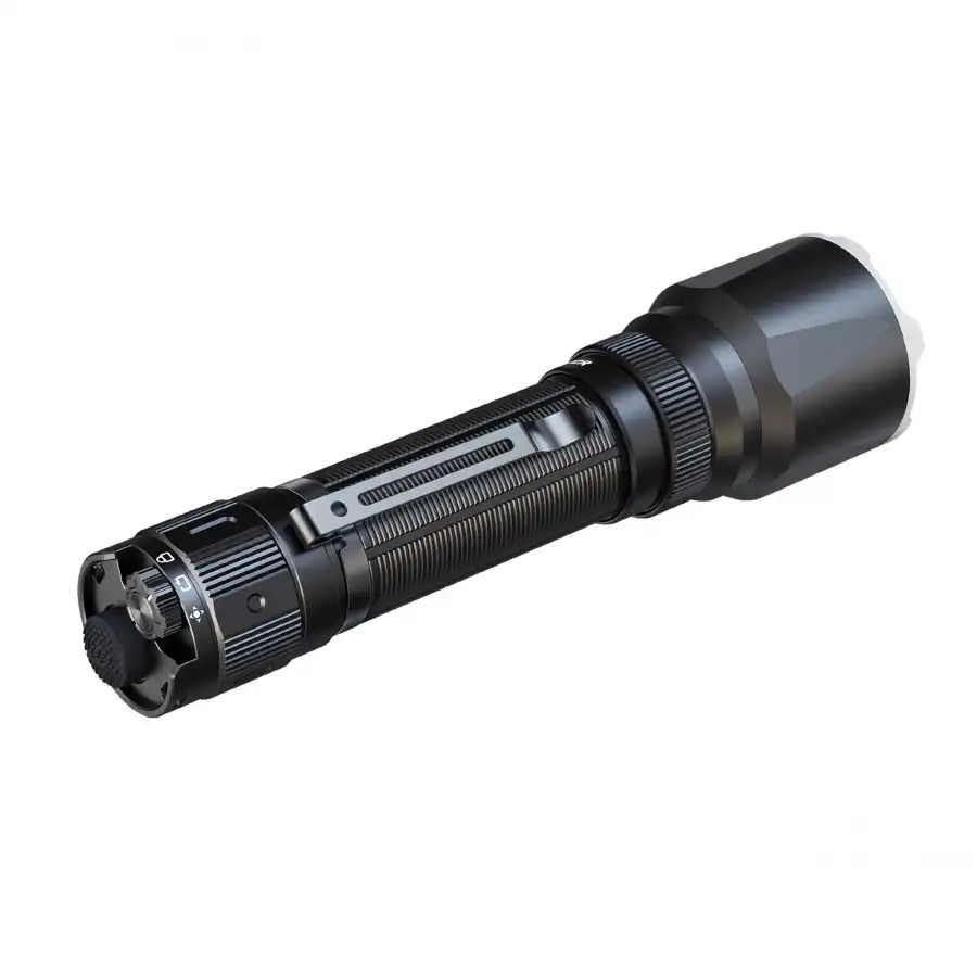 Fenix TK22R – 3200 lm - Latarka taktyczna LED - tylna pokrywa z przyciskami.
