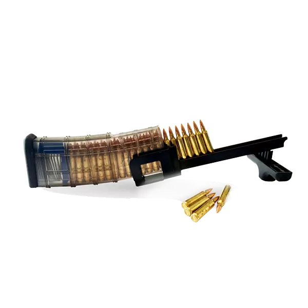 Uniwersalna szybkoładowarka do magazynków karabinowych Elite Tactical Systems.